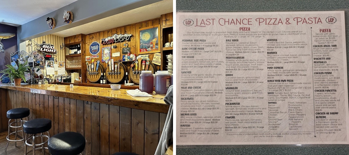 Last Chance Pizza & Pasta Menu